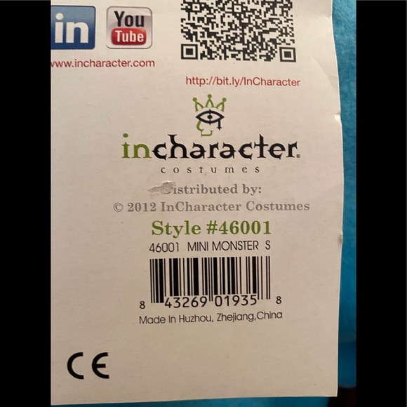 NWT. In Character Monster’s Inc. BABY BOO COSTUME. Size S (6 months- 12 months) - Picture 15 of 16